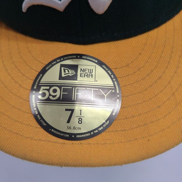 Oakland A's New Era Official On-Field Cap Fitted Size 7 1/8 59FIFTY - Picture 2 of 7